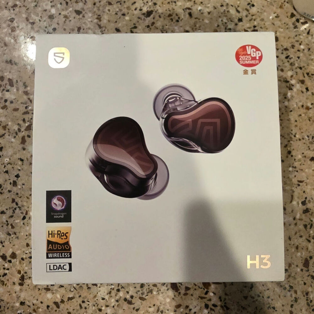 SoundPEATS H3 Titanium Black Wireless Earbuds LDAC Hi-Res Audio Snapdragon